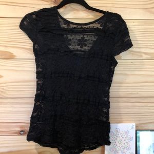 Black lace top with bow